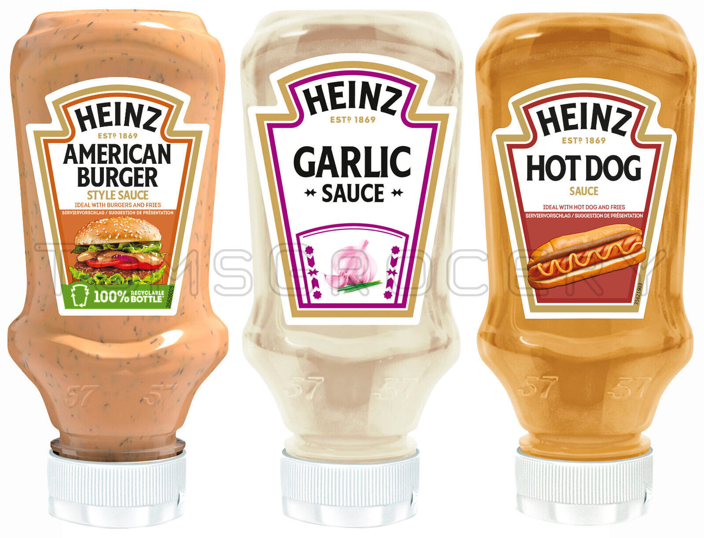 HEINZ BARBECUE Sauce Bundle Classic, Sweet & Garlic Sauces 3 Bottles Mix