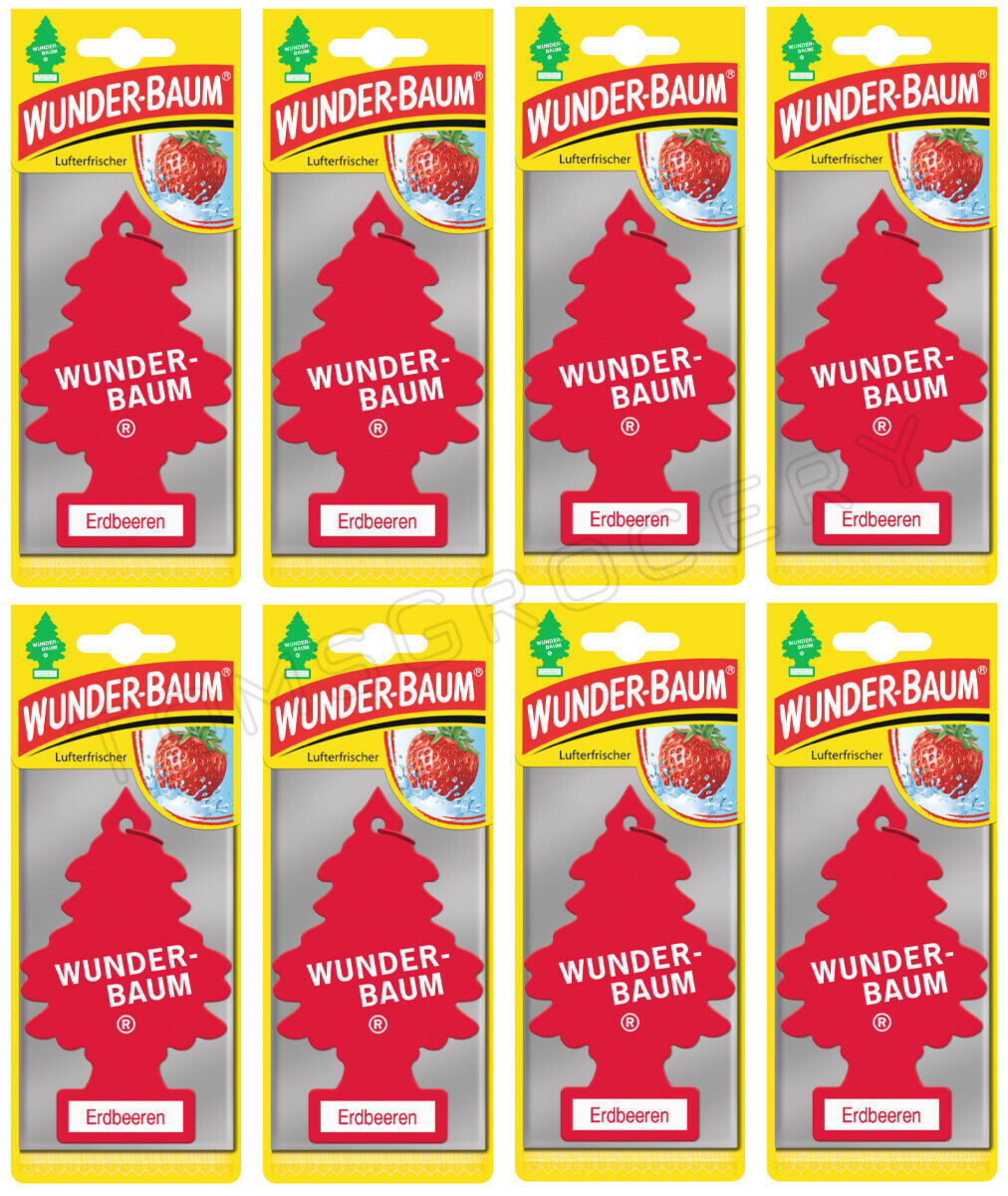 8 x WUNDER BAUM STRAWBERRY Car Scents Hanging Little Trees Air Freshener