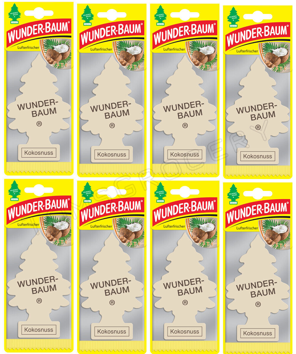 8 WUNDER BAUM COCONUT Car Scents Hanging Little Trees Air Freshener