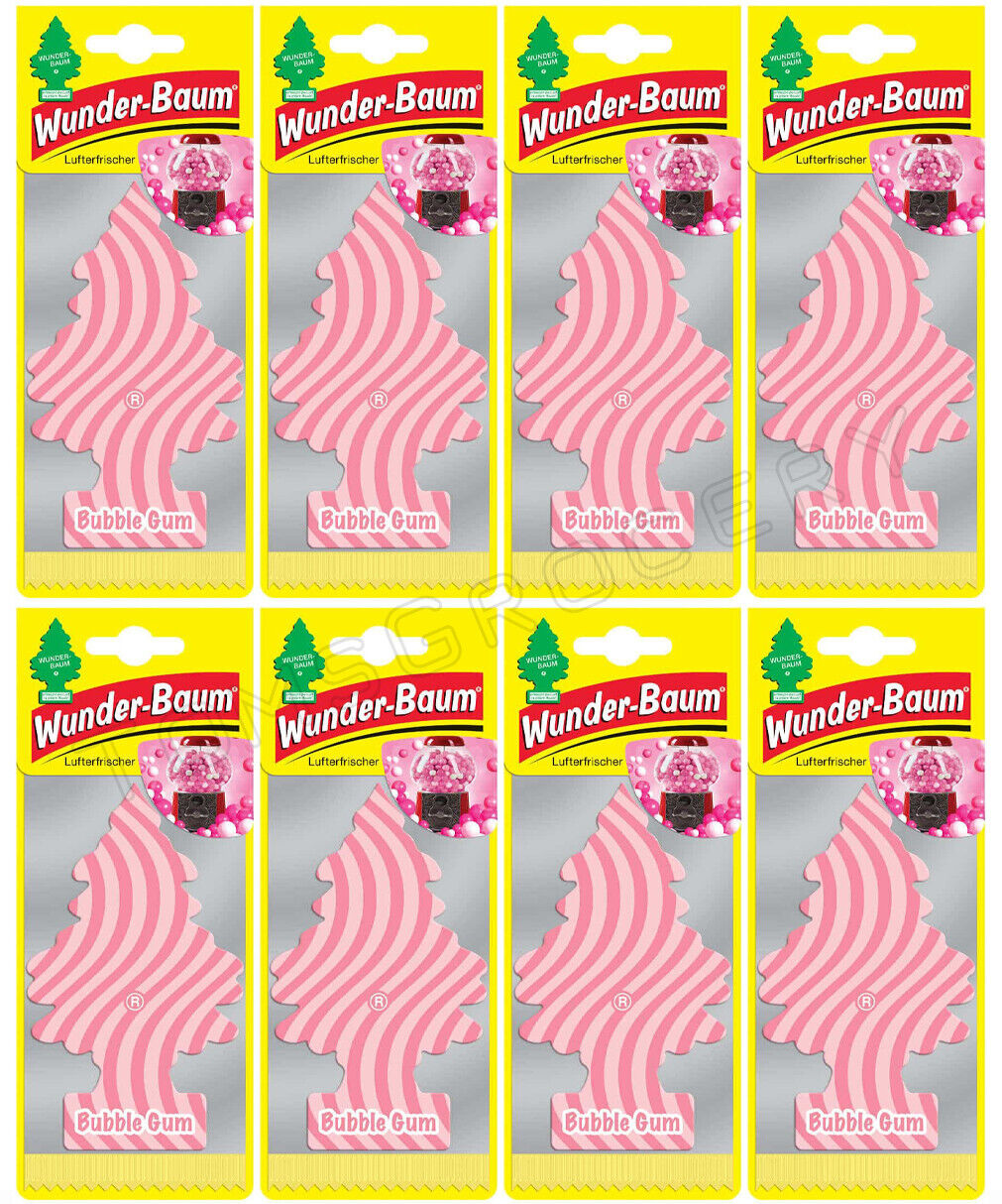 8 x WUNDER BAUM BUBBLE GUM Car Scents Hanging Little Trees Air Freshener