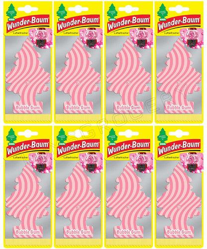 8 x WUNDER BAUM BUBBLE GUM Car Scents Hanging Little Trees Air Freshener