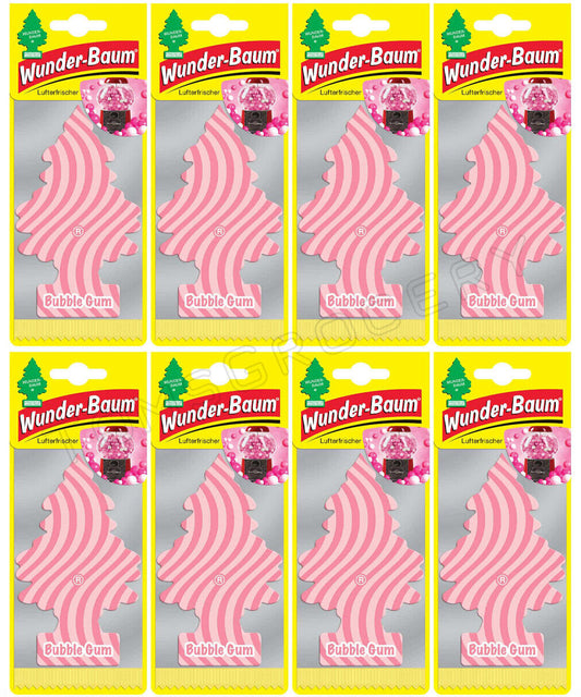 8 x WUNDER BAUM BUBBLE GUM Car Scents Hanging Little Trees Air Freshener