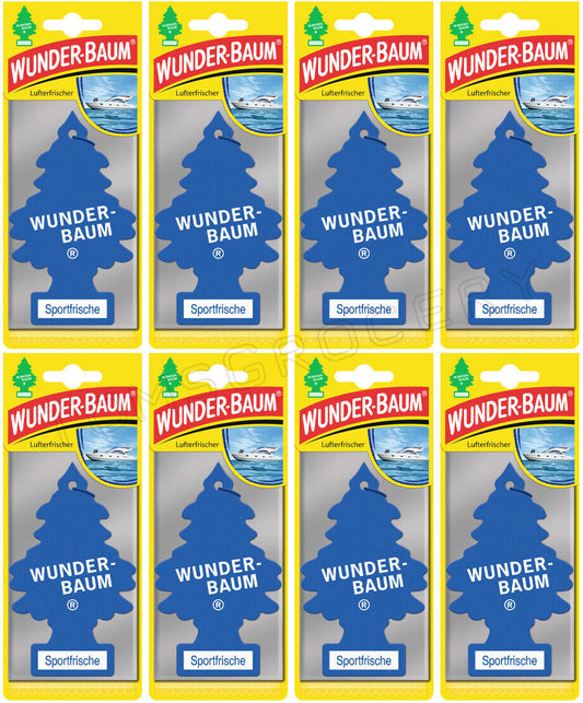 8 x WUNDER BAUM SPORT FRESH Car Scents Hanging Little Trees Air Freshener