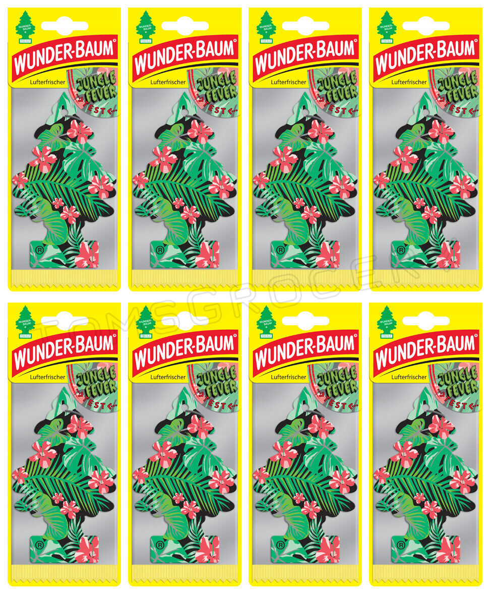 8 x WUNDER BAUM JUNGLE FEVER Car Scents Hanging Little Trees Air Freshener