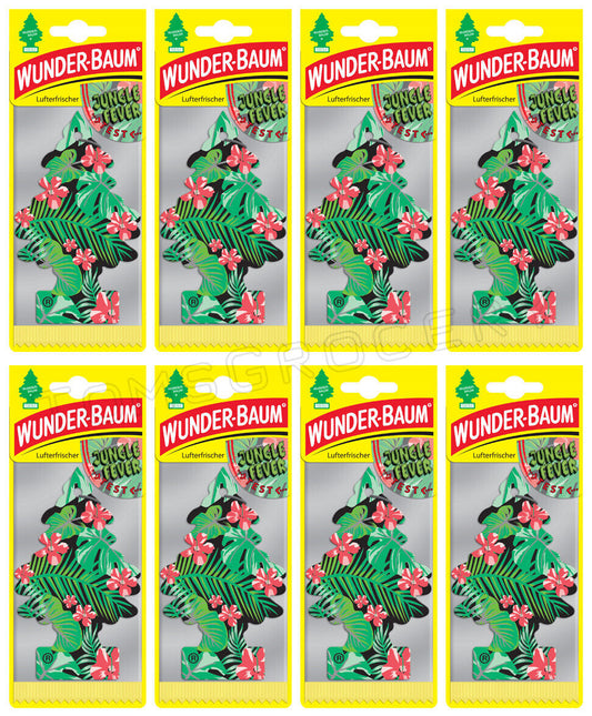 8 x WUNDER BAUM JUNGLE FEVER Car Scents Hanging Little Trees Air Freshener