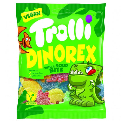 4 x TROLLI DINOREX Sour Sugar Coates Gummies German Sweets Candy Treats 100g 7oz