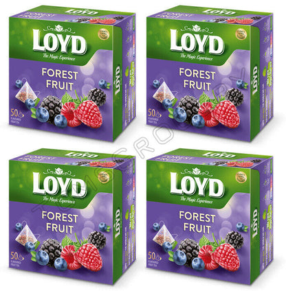 LOYD FOREST FRUIT Flavor Tea Boxes 4 x 50 Teabags (200 servings)