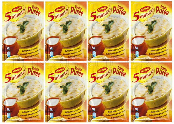 MAGGI POTATO PUREE WITH CREAM Instant Mashed Potato Preparation Packs 8x 35g