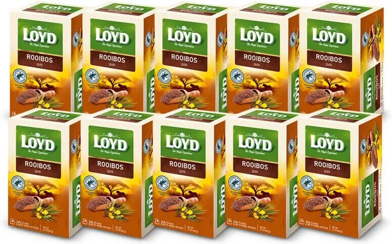 10 LOYD ROOIBOS PURE Herbal Infusion 20 Teabag Tea Boxes (200 servings)