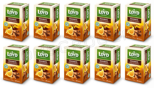 10 LOYD ROOIBOS ORANGE & CINNAMON Herbal Infusion Tea 20 Envelope Boxes