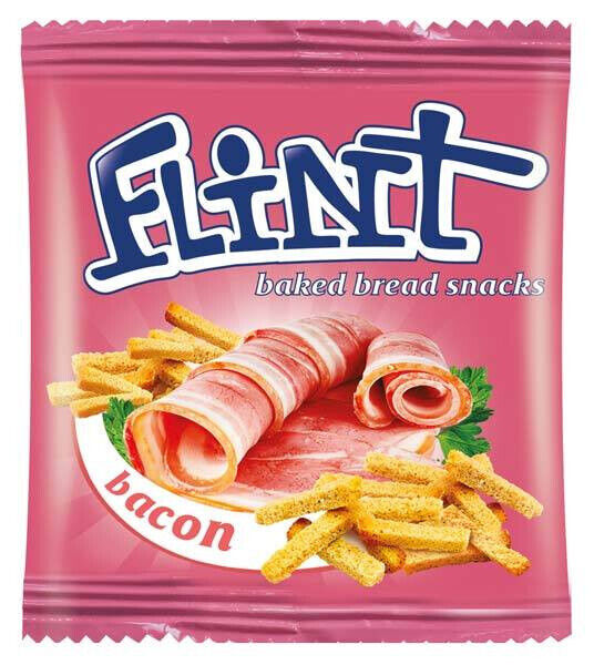 6 FLINT BACON Flavor Baked Bread Crisps 35g 1.2oz
