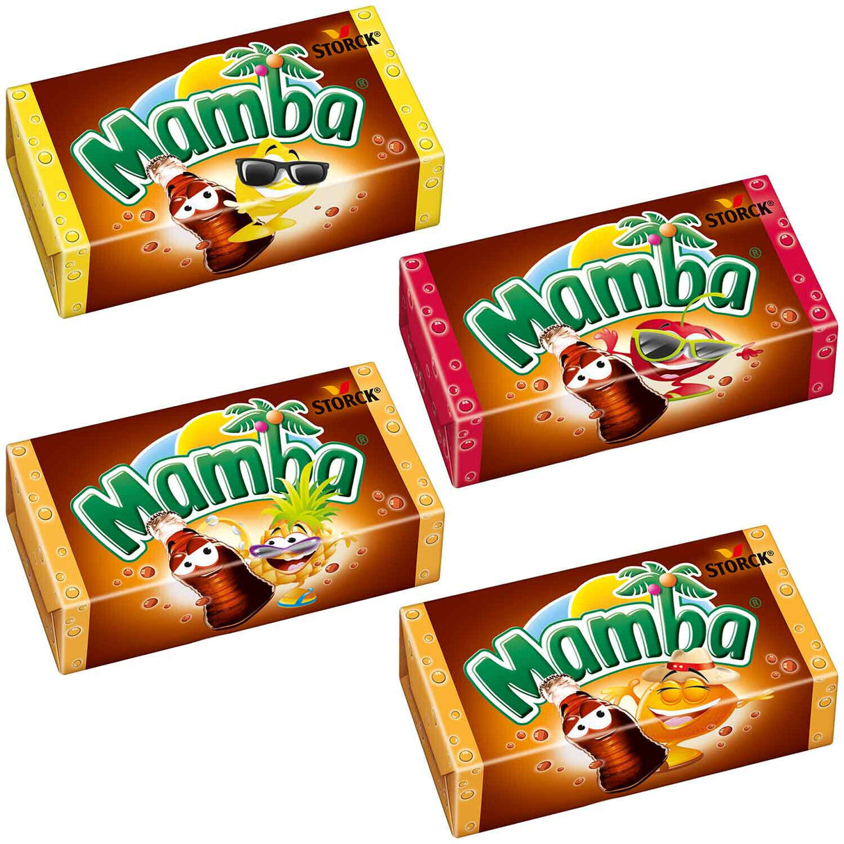 MAMBA COLA & FRIENDS Fruit Flavor German Chewy Candies European Sweets 4x 106g