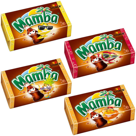 MAMBA COLA & FRIENDS Fruit Flavor German Chewy Candies European Sweets 4x 106g