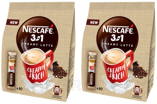 NESCAFE CREAMY LATTE 3in1 Instant Coffee Sticks European Snacks 2x 150g 5.3oz