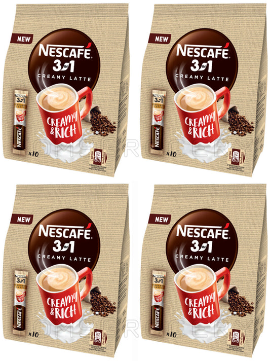 NESCAFE CREAMY LATTE 3in1 Instant Coffee Sticks European Snacks 4x 150g 5.3oz