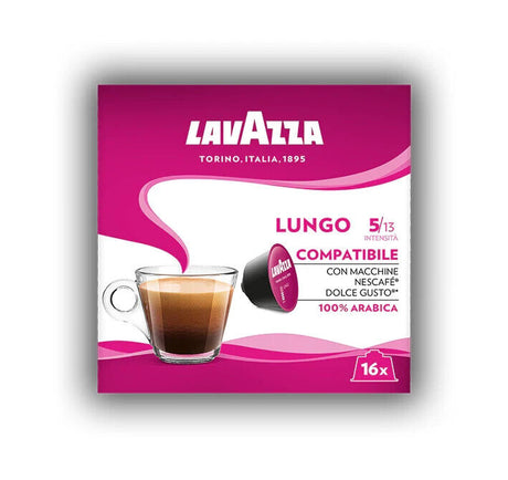 LAVAZZA LUNGO 100% ARABICA Dolce Gusto Compatible Coffee Capsules Pods Box