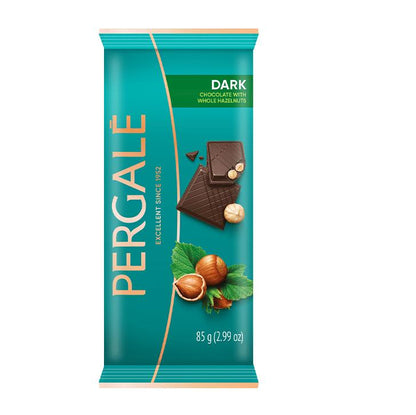 4 PERGALE DARK CHOCOLATE with Whole Hazelnuts European Candy Sweets 85g 3oz