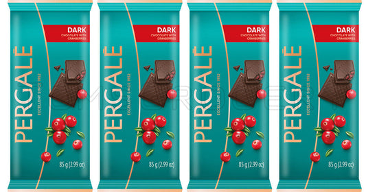 4 PERGALE Dark Chocolate with Cranberries European Candy Sweets 85g 3oz