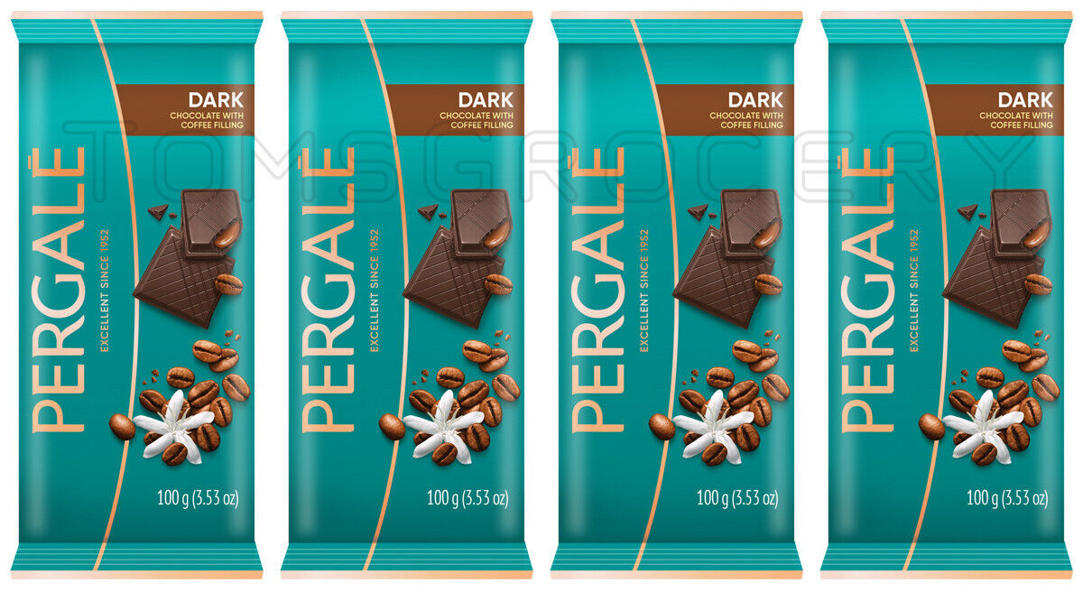 4 PERGALE Dark Chocolate Barswith Coffee Filling 100g 3.5oz