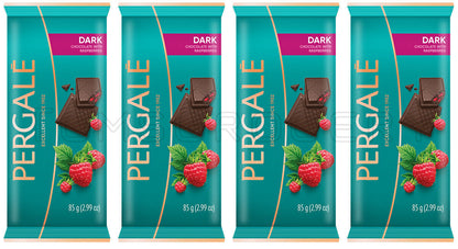 4 PERGALE DARK CHOCOLATE with Raspberry Pieces European Candy Sweets 85g 3oz