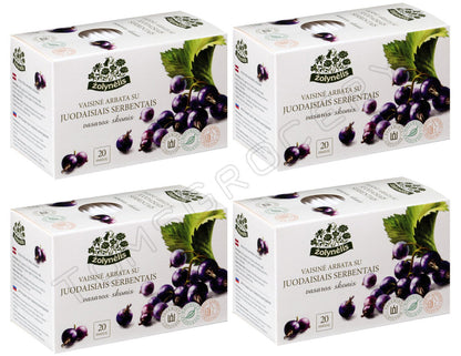 4 NATURAL ORGANIC BLACK CURRANT Flavor Herbal Infusion Tea Boxes Zolynelis