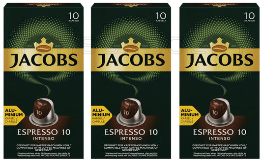 3 JACOBS ESPRESSO INTENSO Nespresso Original Coffee Capsules Pods