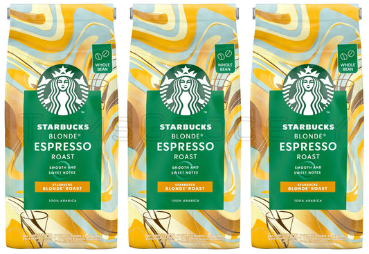 STARBUCKS BLONDE ROAST ESPRESSO Whole Coffee Beans 100% Arabica 3x 450g 16oz