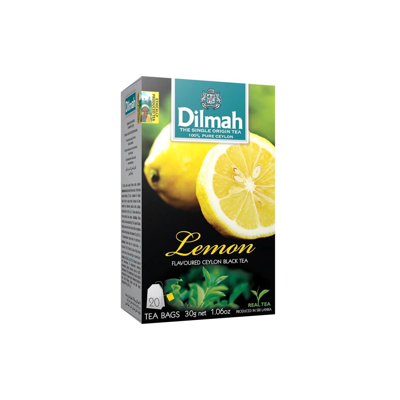 3 DILMAH LEMON Flavor Ceylon Black Tea Sri Lanka Origin (60 servings)
