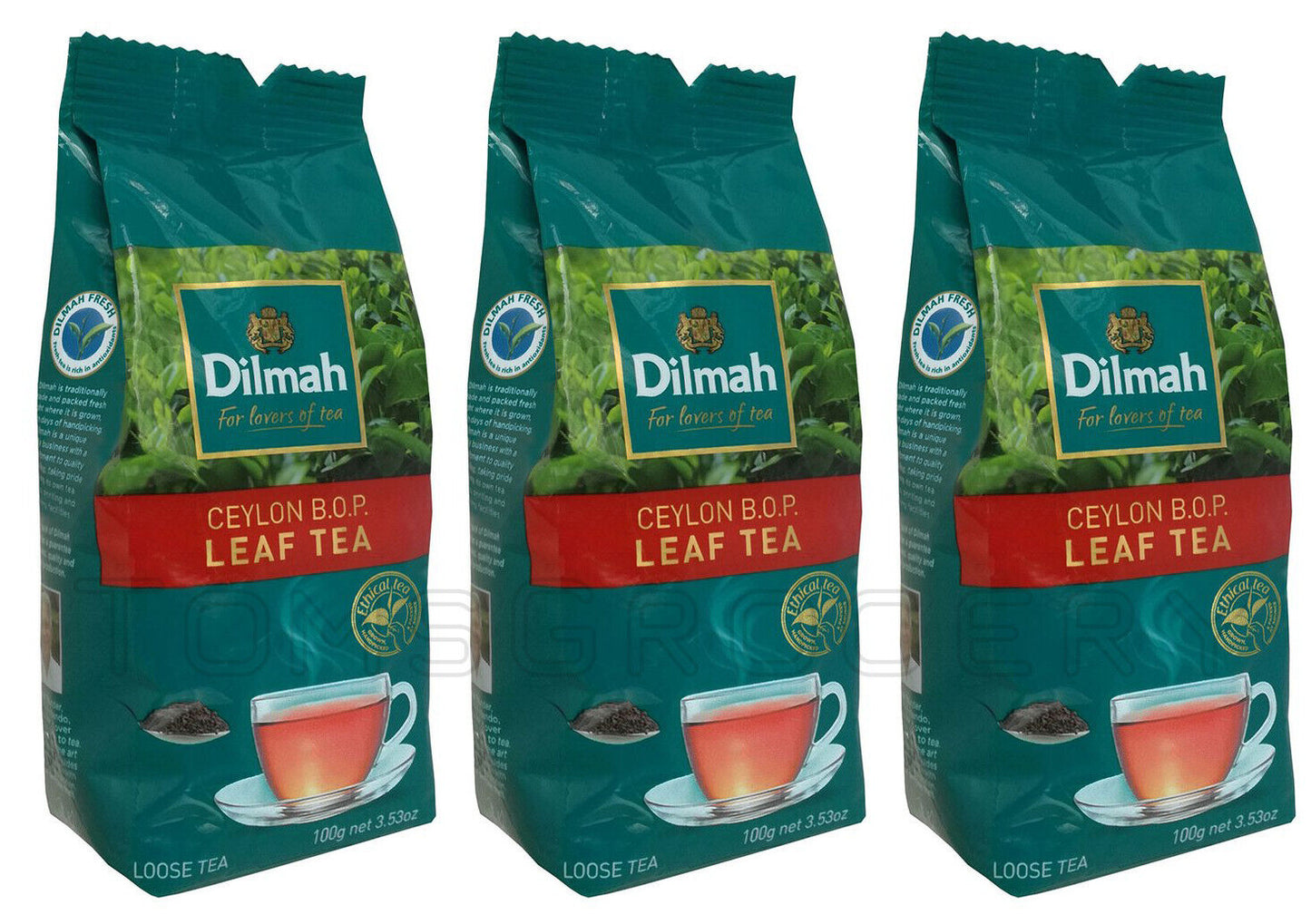 3 DILMAH BROKEN ORANGE PEKOE LOOSE LEAF TEA Sri Lanka Single Origin 100g 3.5oz