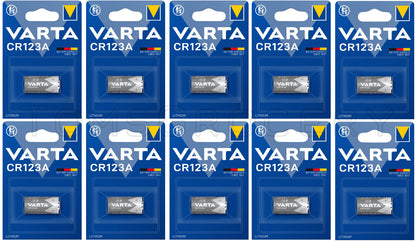 10 VARTA LITHIUM CR123A 6205 3V CR17345 06205 Cylindrical Batteries