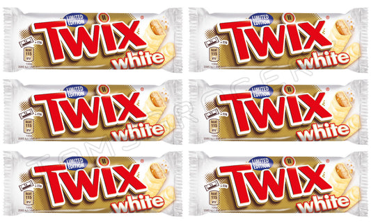 6 TWIX WHITE COOKIE BARS Caramel & Milk Chocolate Snacks European Sweets 50g