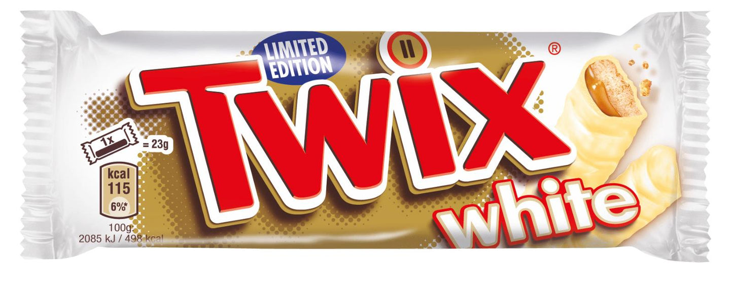 6 TWIX WHITE COOKIE BARS Caramel & Milk Chocolate Snacks European Sweets 50g