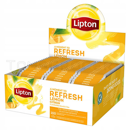 LIPTON REFRESH LEMON Flavor Black Tea 100 Servings Box