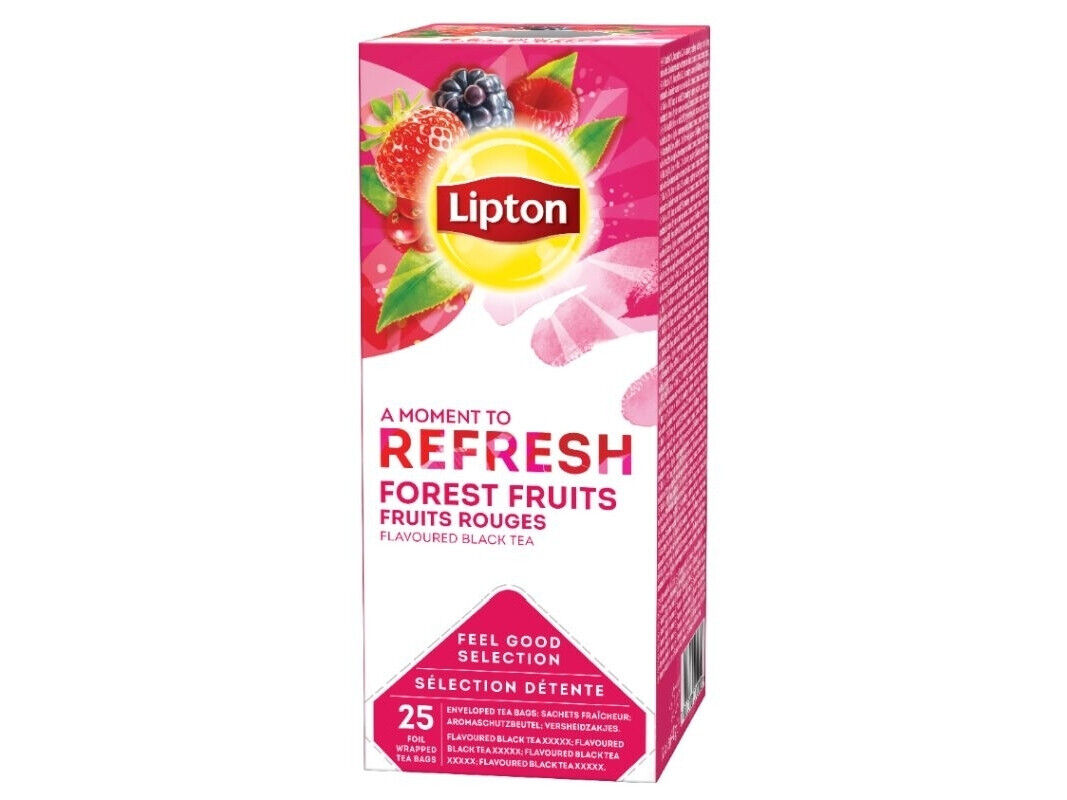 LIPTON REFRESH FOREST FRUITS Flavor Black Tea Box (25 teabags)