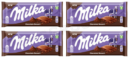 4 MILKA CHOCOLATE DESSERT Chocolate Bars European Candy Sweets 100g 3.5oz