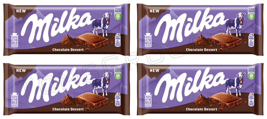 4 MILKA CHOCOLATE DESSERT Chocolate Bars European Candy Sweets 100g 3.5oz