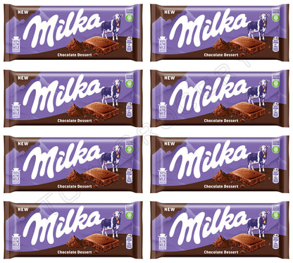 MILKA CHOCOLATE DESSERT Chocolate Bars European Candy Sweets 8x 100g 3.5oz