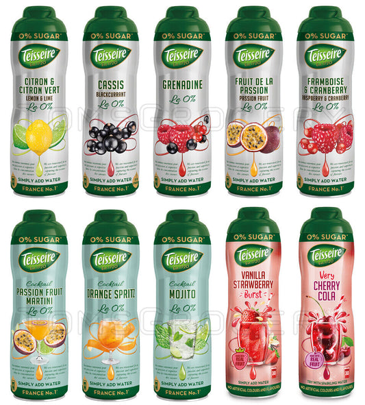 TEISSEIRE Sugarfree Syrup Flavor Enhancer For Kids Drinks Cocktails Parties