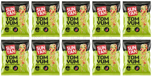 10 SUN YAN TOM YUM Instant Ramen Noodles Snacks Soup 65g 2.3oz