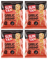 4 SUN YAN GARLIC SHRIMP Flavor Instant Ramen Noodles Snacks Soup 65g 2.3oz