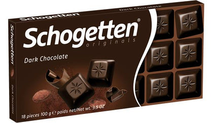 4 SCHOGETTEN Dark Chocolate Bars German Sweets Candy 100g 3.5oz