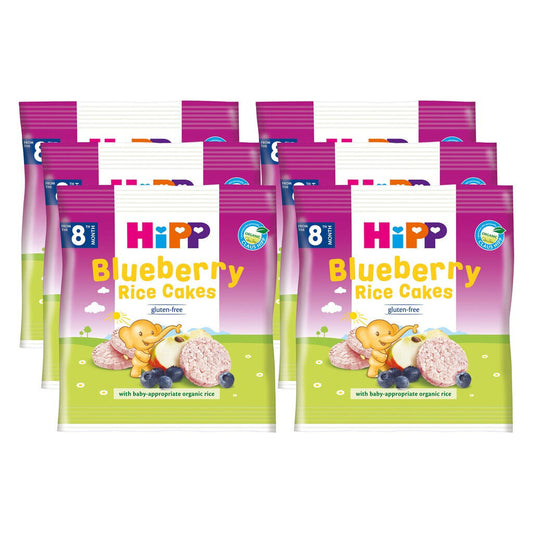 6 HIPP BLUEBERRY Rice Cakes Organic Baby Snacks from 8 Months 33g 1.1oz