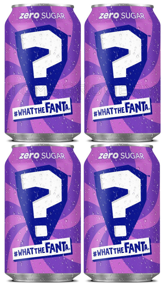 4 FANTA What The Fanta? Mystery Flavor Zero Sugar Sparkling Drink Lemonade 330ml