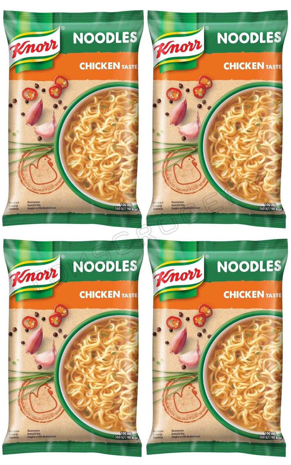 4 KNORR CHICKEN Flavor Ramen Instant Noodles European Snacks