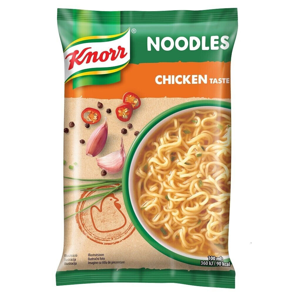 4 KNORR CHICKEN Flavor Ramen Instant Noodles European Snacks