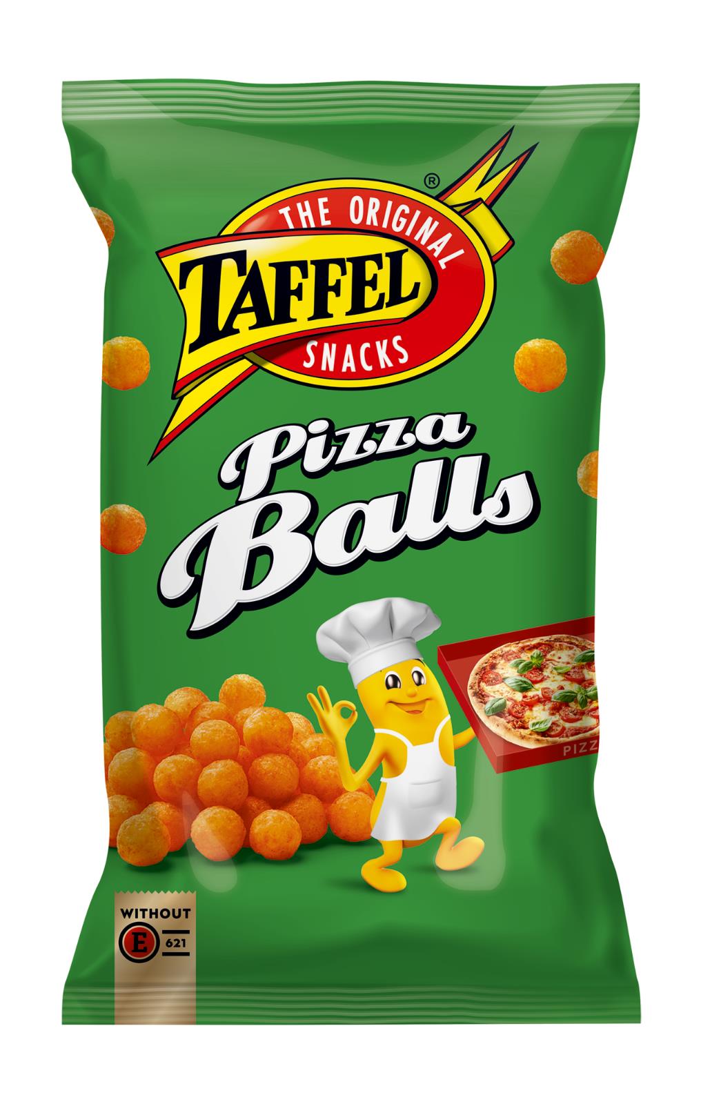 2 TAFFEL PIZZA BALLS Chips Puffed Crisps European Snacks 110g 3.8oz