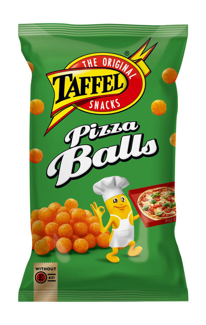 2 TAFFEL PIZZA BALLS Chips Puffed Crisps European Snacks 110g 3.8oz