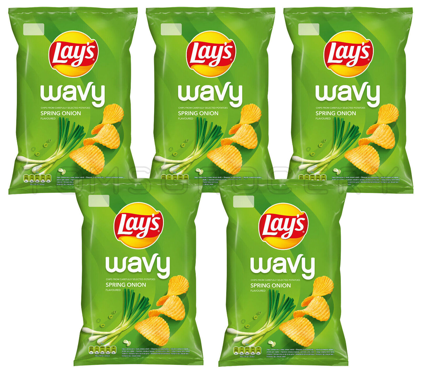 5 LAYS WAVY SPRING ONION Flavor Potato Chips Crisps European Snacks 120g 4.2oz