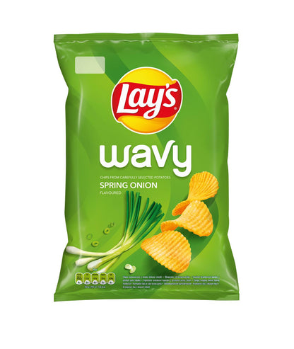 5 LAYS WAVY SPRING ONION Flavor Potato Chips Crisps European Snacks 120g 4.2oz