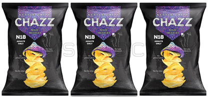 3 CHAZZ MAGIC TRUFFLES Flavor Kettle Potato Chips Crisps Snacks 90g 3.1oz